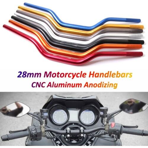 1-1/8‘’ 28mm Handlebars Aluminum Alloy Motorcycle Sandblasting Anodizing Steering Wheel for Honda Yamaha Suzuki Kawasaki Ducati