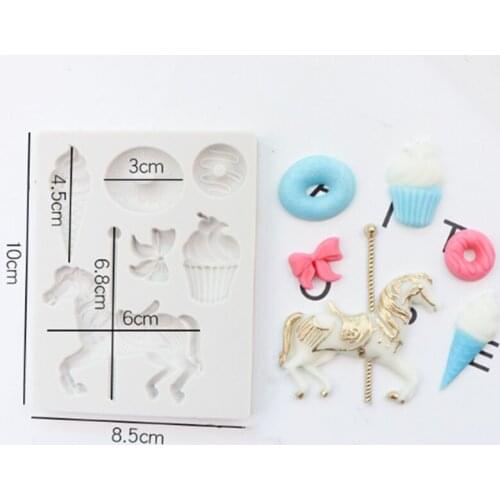 Trojan horse ice cream doughnut silicone mold candy cake candy mold chocolate decoration tool mold