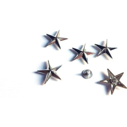 Rivets For Leather Top Fashion Rebite Spikes 20mm Garment Star Metal Rivet Shinning Silver Soloroldleather Decoration 50pairs