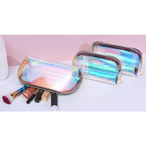 Ladies laser cosmetic bag cosmetic storage PVC transparent waterproof beauty storage bag jelly travel bag