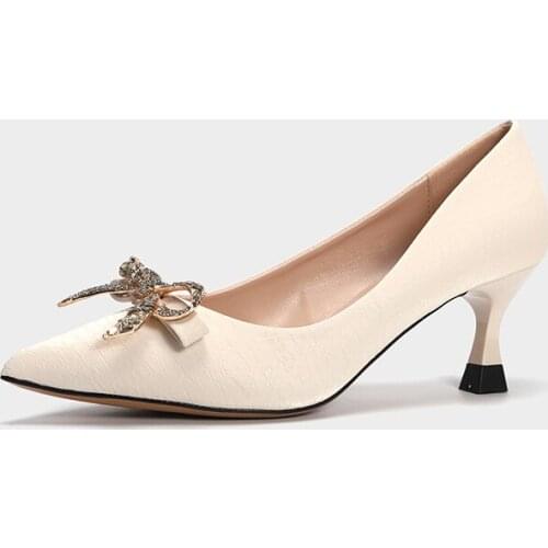 Top Quality Woman Butterfly Pumps Luxury High Heels Designer Sexy Pointed Toe Ultra 6cm Ladies Stilettos Single Shoes