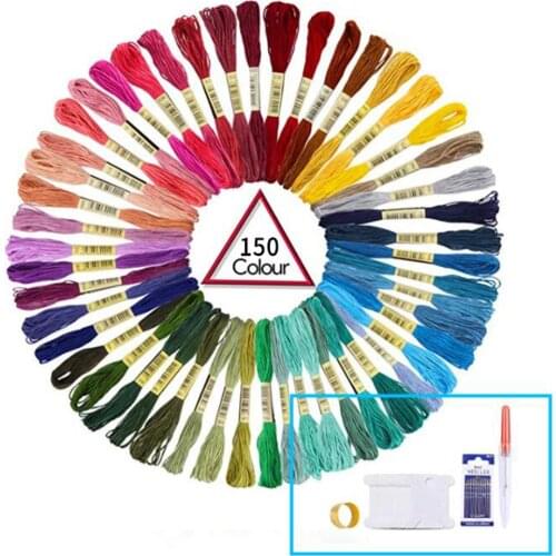 150pcs Colorful Embroidery Thread Set Cross Stitch Floss Threads Cotton Sewing Skeins Skein Kit DIY Handkitting Sewing Threads