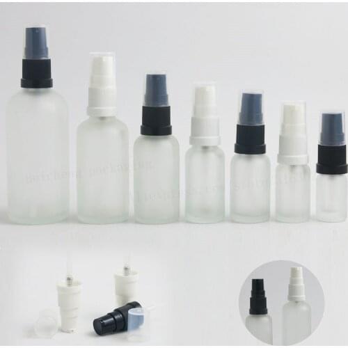 200 x Travel Frost Treatment Pump Glass Bottle Cream Cosmetic Container with Pump 1/6oz 1/3oz 1/2oz 2/3oz 1oz 50ml 100ml