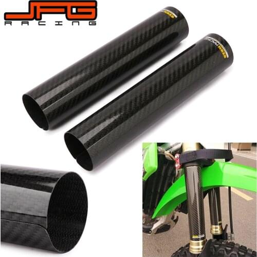 240*52MM Adjustable Carbon Fiber Front Fork Shock Protector Cover Guard For KAWASAKI SUZUKI HONDA YAMAHA KTM Dirt Bike