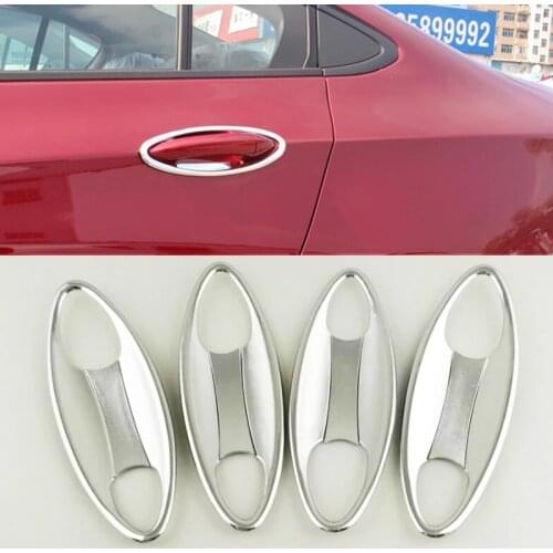Car styling cover stick trim ABS chrome outer door built handle bowl frame lamp moulding 4pcs For Chevrolet Cruze 2016 2017