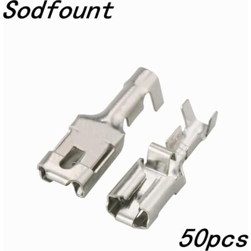 50pcs H62 927854-6 Brass Tinned 6.3mm Automotive Connector Female Terminal DJ624-D6.3B