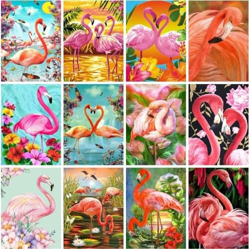 Full Diamond Animal Flamingo Diamond Embroidery Cross - Stitch Winter Art Fall Home Decor
