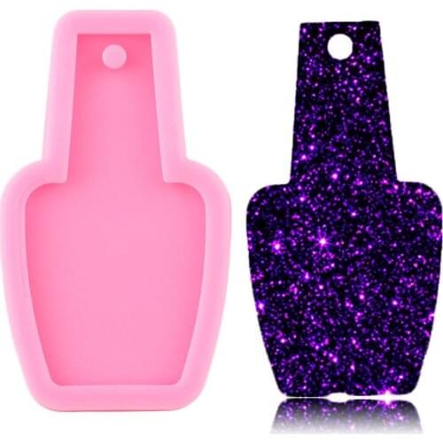 Shiny Glossy Nail Polish Bottle Silicone Mold Epoxy Resin Keychain Molds DIY Handmade Charms Necklace Making Jewelry Mould