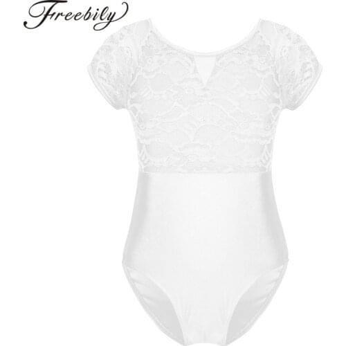 Kids Girls Children Floral Lace Cutout Professional Ballet Dance Leotard Child Gymnastics Leotard Kids Ballerina Bodysuit