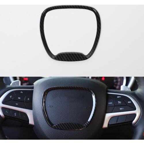 For Dodge Challenger 2015 Up ABS Car Steering Wheel Center Decoration Frame Trim Interior Auto Styling Molding