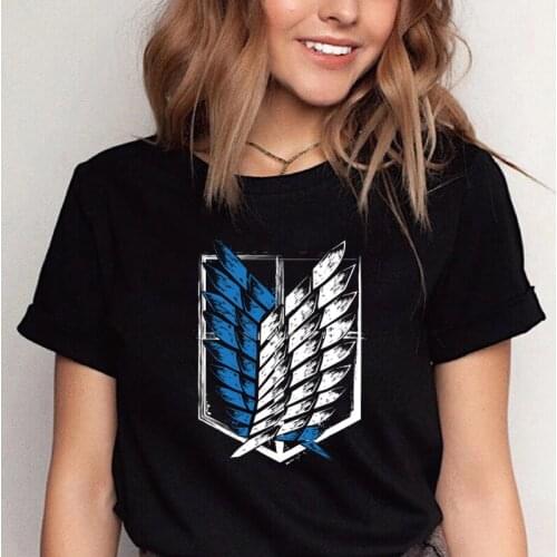 Anime Attack on Titan Shingeki No Kyojin Hot Sale Cartoon Tshirt Women Tshirt Investigation Corps Pattern Manga Tops Female Tee