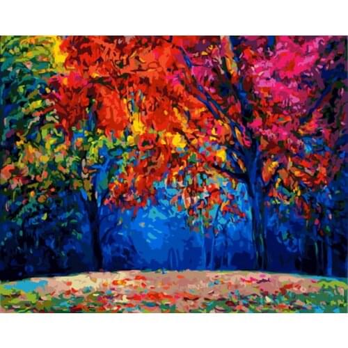 Frameless picture oil painting by numbers wall decor diy painting on canvas for home decor 4050 quite forest