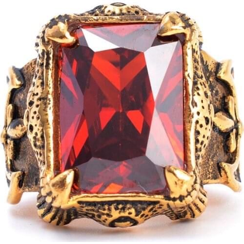 Prong ring vintage gold titanium steel casting golden rings in explosion models selling accusing