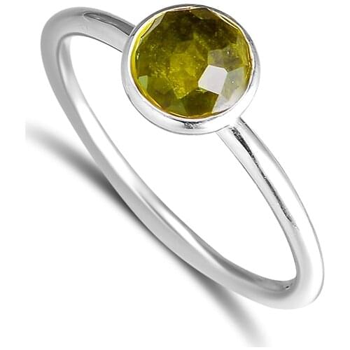 CKK 925 Sterling Silver August Droplet, Peridot Rings For Women Original Fashion European Style DIY Jewelry