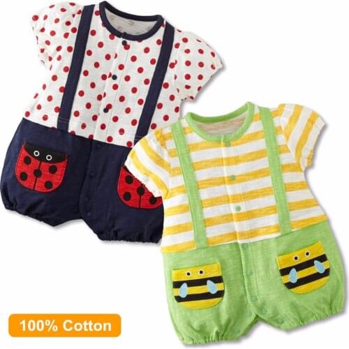Cartoon Baby Girl Rompers 2020 Summer Cotton Short Sleeve Baby Wear Newborn Baby Jumpsuits Infantil Girls Clothes Roupas De Bebe