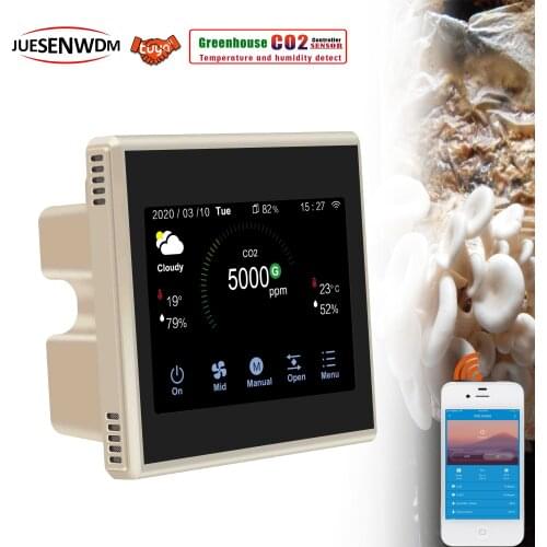 WIFI TUYA RS485&MODBUS CO2 Controller Grow for Release Carbon Dioxide In Greenhouse Strain House, Fungus/ Mushroom Chamber