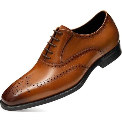 Luxury Italian Style Men Shoes Genuine Leather Dress Formal Oxford Shoes Men Flats Pointed Wedding Party Business Casual Shoes