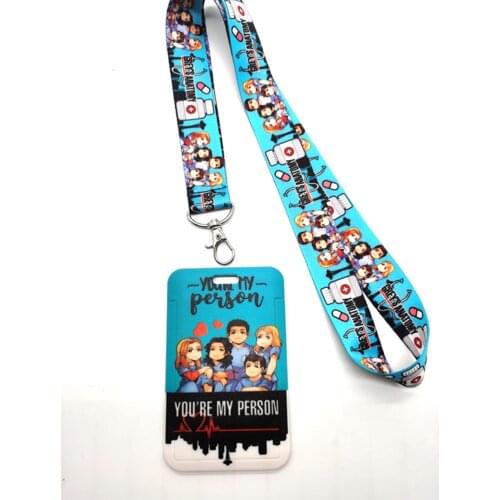 New 1 pcs Keychain Office Card Sleeve Sets ID Badge Case Clear Bank Credit Card Greys Anatomy Lanyards Keychain