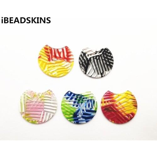 New arrival! 37x30mm 50pcs acetic acid stripe round-shape charm for Earring accessories,Earring parts,Jewelry Findings