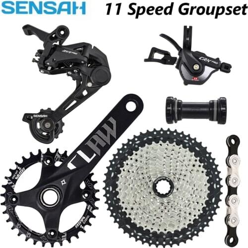 SENSAH CRX MTB 11 Speed Groupset Shift Lever + Rear Derailleur 11-46/50/52T Cassette KMC X11 chain For Mountain Bike M8000