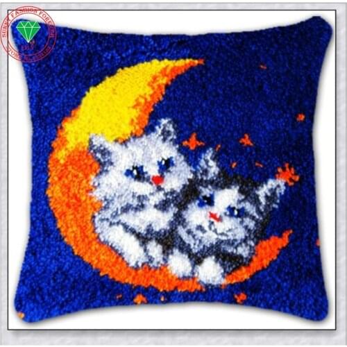 Cushion embroidery pillow Rug kits carpet cushion embroidery cushion pillowcase stitch mat home carpet latch hook rug kits diy