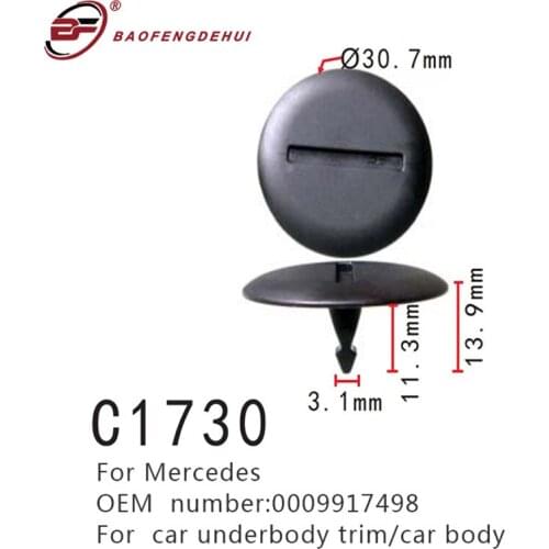 Car Underbody Trim Buckle For Mercedes 0009917498 Car Body Side Lower Decor Moulding Trim Positioner Clips