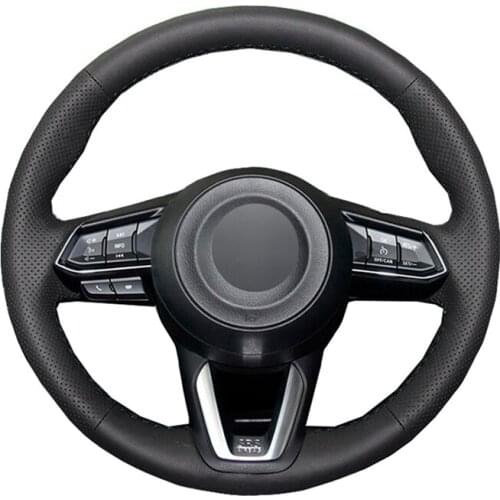 Hand Sew Car Steering Wheel Cover Wrap Leather Suede For Mazda 3 Axela 2017-2018 Mazda 6 Atenza CX-3 2018-2020 2021 CX-5 CX-9