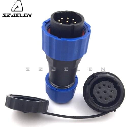 SD20TP-ZM , Waterpro waterproof connector 9 pin Plug and socket, IP67, Electric cable wire connector 9pin male and female