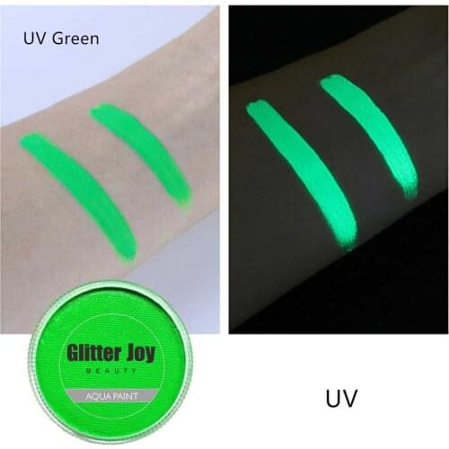UV Green Color 30g/pc Water Activate Professional Fluorescent Neon Face and Body Paints Body Art