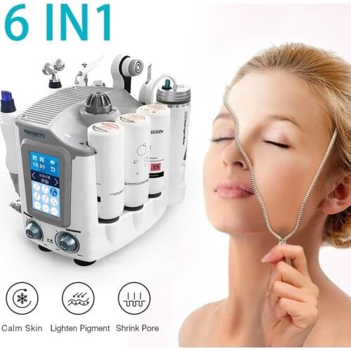 6in1 Beauty Hydrafacial Machine Device H2 O2 Hydro Dermabrasion Deep Cleaner Water Skin Care Peeling Small Bubble Salon Device