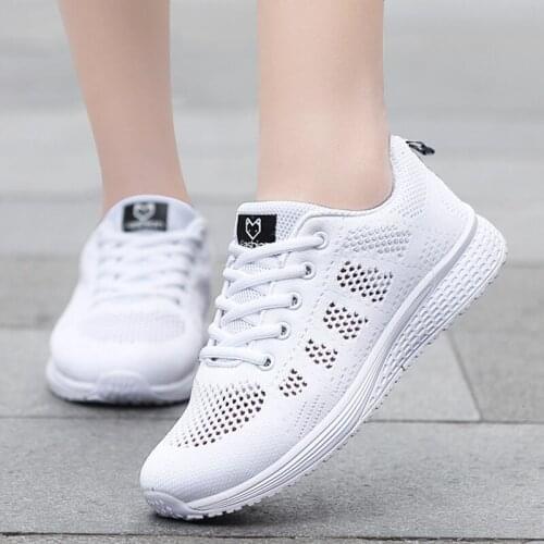 Woman Running Shoes Big Size 35-42 Super Light Lace-up Sport Shoes Round Cross Straps Non-slip Sneaker Shoe Outdoor Gym Trainers
