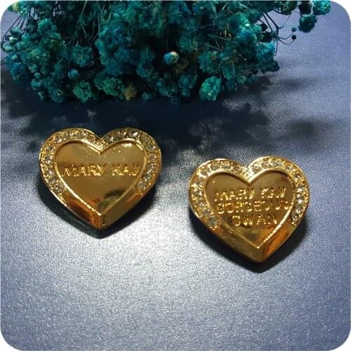 Gold Tone Heart Style Mary Kay Theme Brooch Pins for Memberships