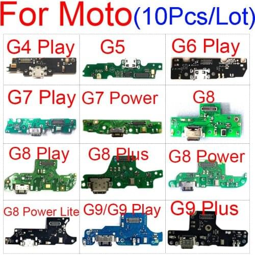 10Pcs Dock Connector USB Charger Charging Board For Moto G5 G4 G6 G7 G8 G9 Play Plus Power Lite One Hyper Fusion Vision Action