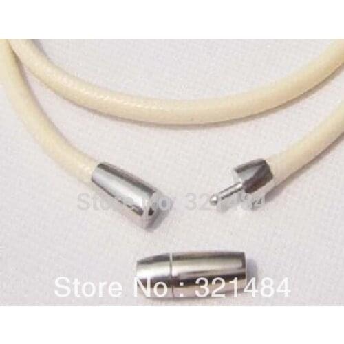 100set Bayonet Fit 3mm Leather Cord End Cap Clasp Dull Silver Plated Necklace Buckle Jewelry Findings Accessories