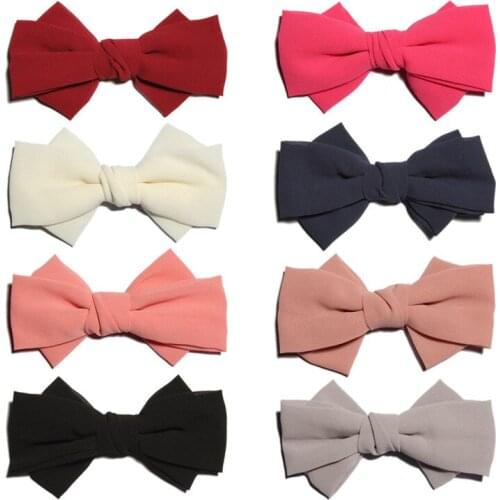 120PCS 15cm Newborn Big Soft Pearl Chiffon Hair Bows for Girls Hair Clips Handmade Layered Hairbows for Hair Accessories