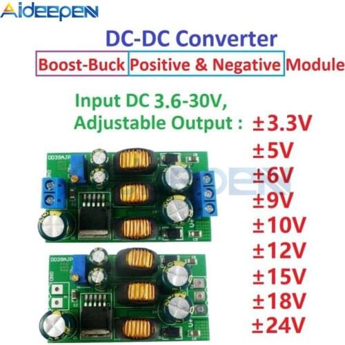 2 in 1 20W Boost-Buck Dual Output Voltage Module 3.6-30V to +-3-30V Adjustable output DC DC Step-up Step-down Converter Board