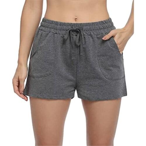 2021 Trendy Straight Shorts Women High Waist Drawstring Solid Loose Shorts Simple Casual Running Fitness Sport Shorts Sportswear