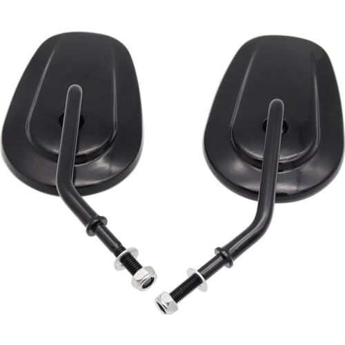 8mm Black Motorcycle Rear View Side Mirrors For Harley Sportster XL1200 XL883 Fat Boy Softail Electra Street Glide Road Glide