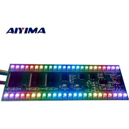 Aiyima 5PCS 5V RGB LED level indicator VU Meter Amplifier Board DIY MCU Adjustable Display Pattern Dual Channel Dual 24