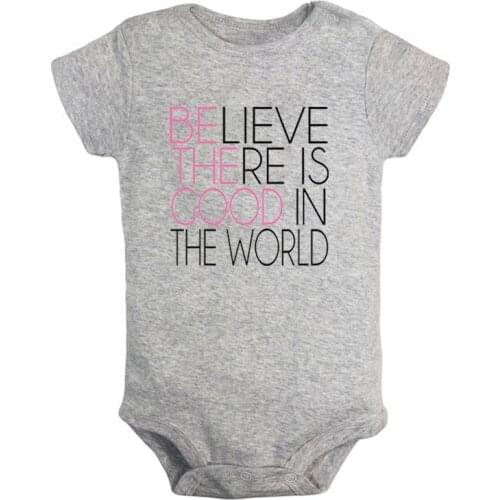 Be the Good Belive There Is Good in the Word Printed Newborn Baby Girl Boys Clothes Short Sleeve Romper Outfits 100% Cotton