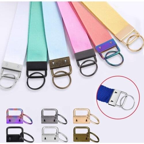 E56C 1 Set 57Pcs Key Fob Hardware Wristlet Key Chain for Belts, Suitcases and Bags Making Supplies, 25mm/0.98In