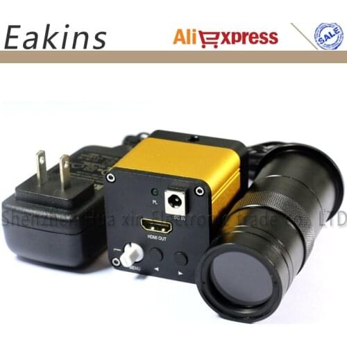 Full HD 1080P 60fps HDMI Industrial Digital Microscope Camera+100X C-mount Lens For Phone Repair