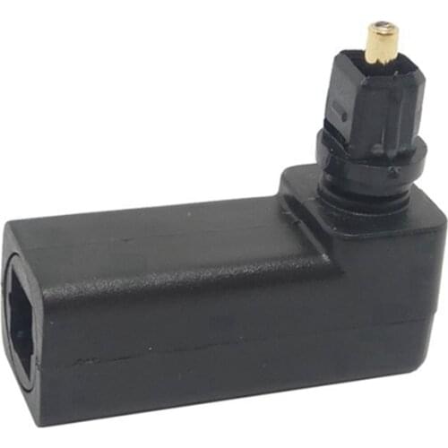 90 Degree M/F Digital Optical Audio Cable Adapter Male to Female Right Angle 360 Rotates for Toslink Optical Cable TV Adapter