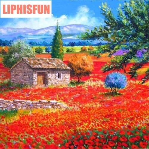 DIY 5D Diamond Mosaic Full Diamond Painting Cross Stitch Kits Square Flower Landscape Lake Garden Diamond Embroidery Home Decor