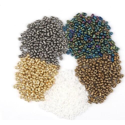 DoreenBeads Glass Peanut Seed Beads Multicolor DIY Making Bracelets Earrings Jewelry About 4mm x 2mm,10 Grams(Approx 30PCs/Gram)