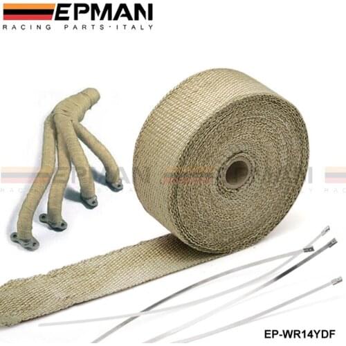 PERFORMANCE THERMAL HEAT MANIFOLD EXHAUST SYSTEM WRAP BROWN 2" wide x 10meter long EP-WR14YDF