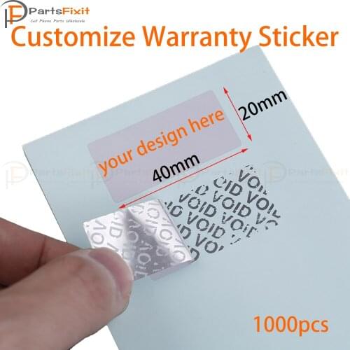Customize Warranty Sticker Sealing Label Security Protection Labels Broken Damaged Shredded Paper for Phone Repair After-service