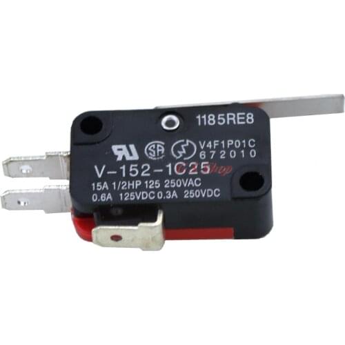 1PCS V-152-1C25 15A Micro Limit Switch Push Button SPDT Momentary Snap Action Inching switch, travel switch