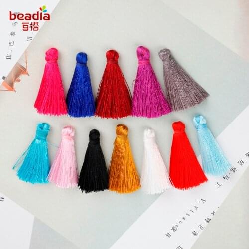 Fashion 10-20pcs Handmade 35mm Long Mini Tassel,100% rayon silk tassel for DIY tassel dress garment/home textile accessories