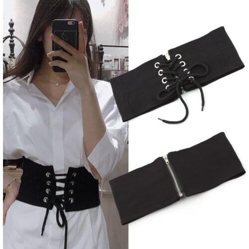 Fashion Women Elastic Wide Belts Designer Brand Body Shaping Bandage Waist Strap Dress Coat Sweater Lady Decorative Waistband